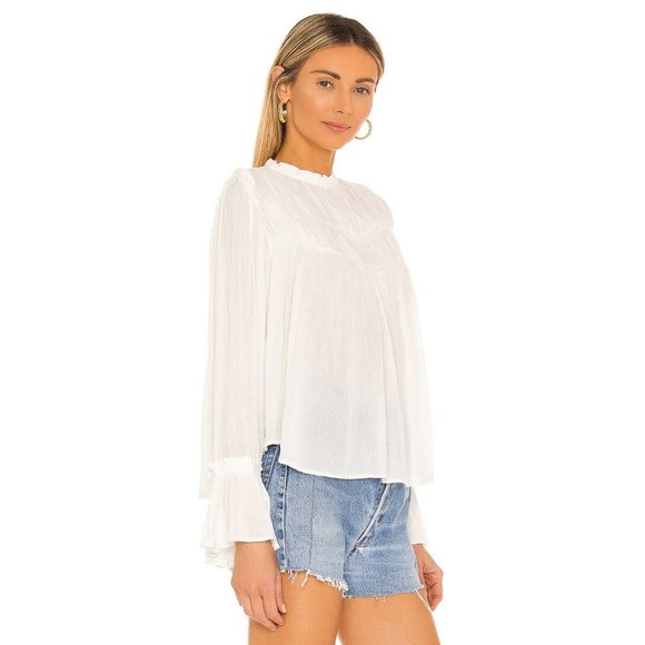 FREE PEOPLE Kelsey Flare Sleeve Blouse White - XS NWT - Picture 5 of 7